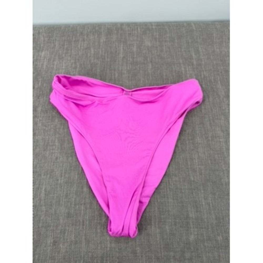 SKIMS Recycled Swim Mid Waist Bikini Bottom Neon Orchid Pink Size M Medium NWT